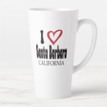 I Love Santa Barbara California Souvenir Latte Mug