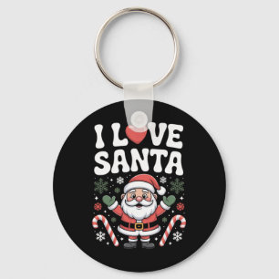 I Love Santa Christmas Holiday Cheer Key Ring