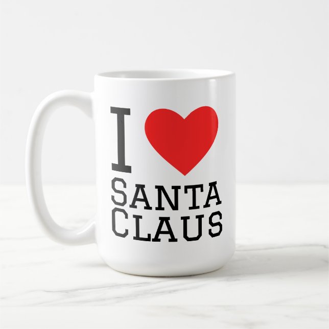 I love Santa Claus Sticker Coffee Mug (Left)