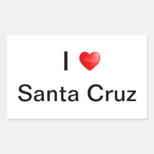 I love santa Cruz Rectangular Sticker