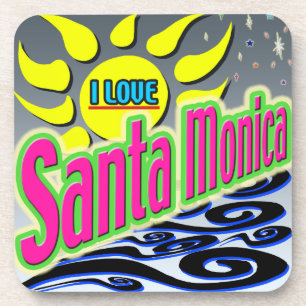 "I LOVE Santa Monica: Night Sunshine" Coaster! Coaster