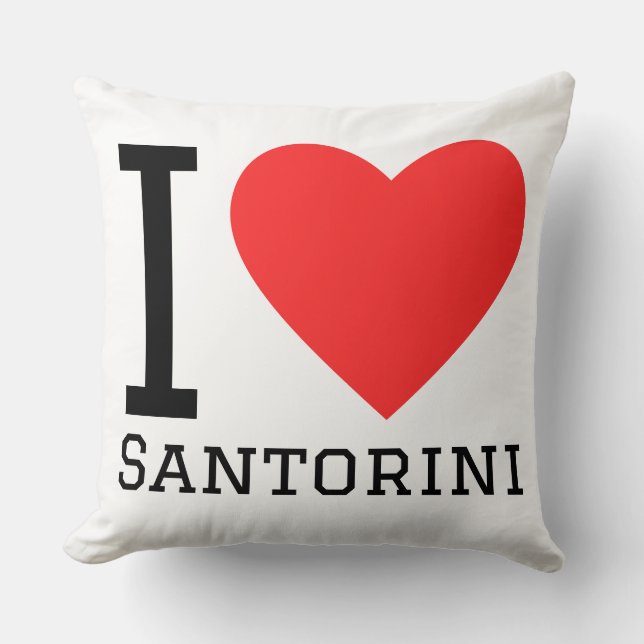 I love santorini  cushion (Front)