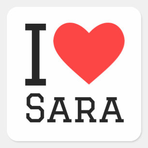I love sara square sticker