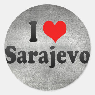 I Love Sarajevo, Bosnia and Herzegovina Classic Round Sticker