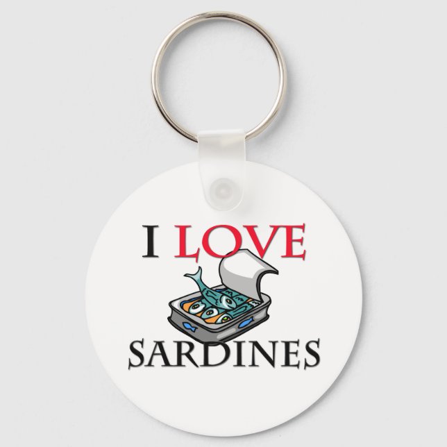 I Love Sardines Key Ring (Front)