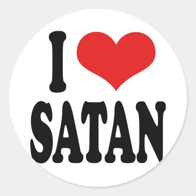 I Love Satan Classic Round Sticker (Front)