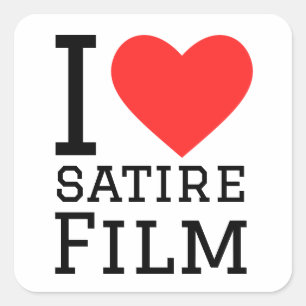 I love satire film square sticker