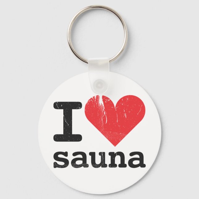 I Love Sauna Key Ring (Front)