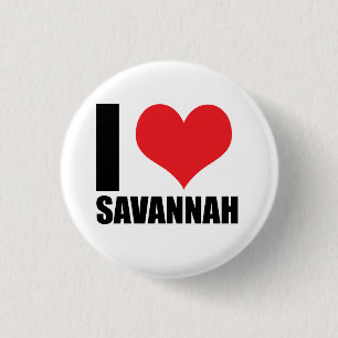 I love Savannah 3 Cm Round Badge
