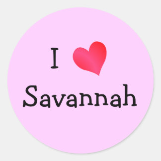 I Love Savannah Classic Round Sticker