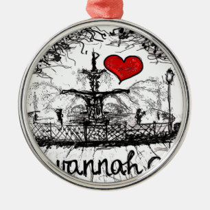 I love Savannah Ga. Metal Tree Decoration