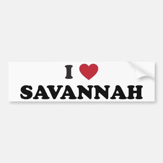 I Love Savannah Georgia Bumper Sticker (Front)