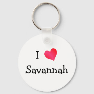 I Love Savannah Key Ring