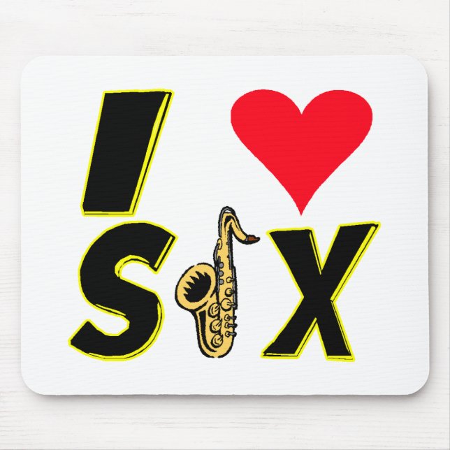 I Love Sax Mouse Pad (Front)