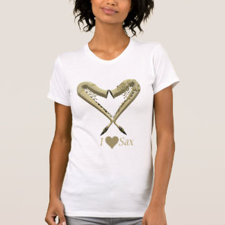 I Love Sax T Shirt Ladies Light