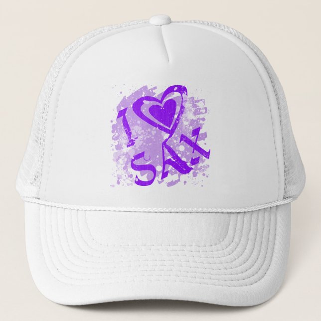 I LOVE SAX TRUCKER HAT (Front)