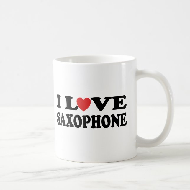 I Love Saxophone Coffee Mug (Right)