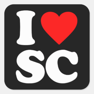 I LOVE SC SQUARE STICKER