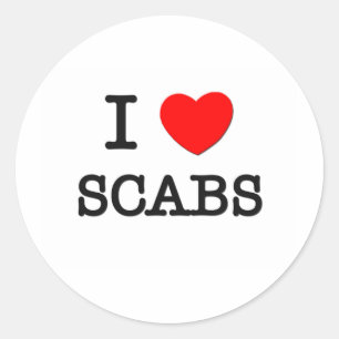 I Love Scabs Classic Round Sticker