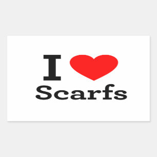 I Love Scarfs Rectangular Sticker