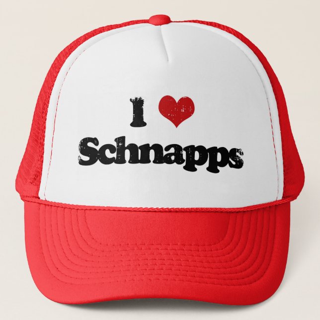 I Love Schnapps Trucker Hat (Front)