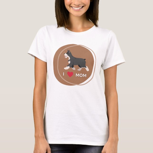 I Love Schnauzer Mum T-Shirt (Front)