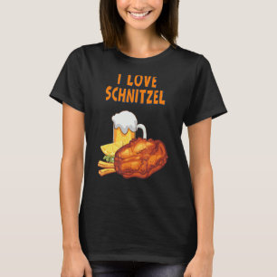 I Love Schnitzel German Food  Saying Humour T-Shirt