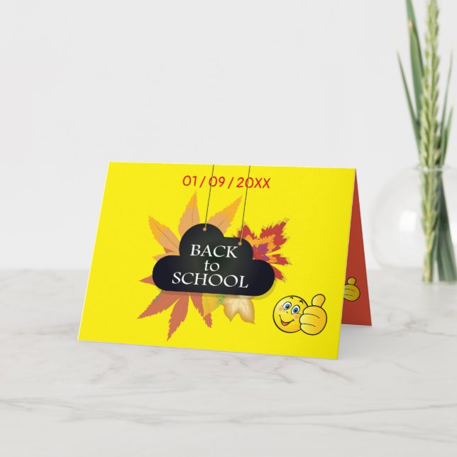 I Love School. Back to School. Cartoon Card (Front)