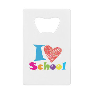 I Love School. Back To School. Cartoon Cute Heart