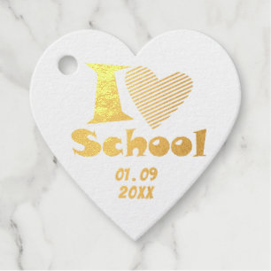 I Love School. Back to School. Cartoon Favour Tags