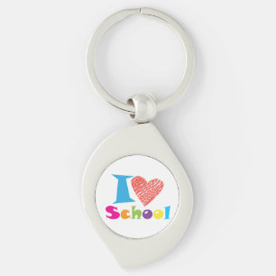 I Love School. Back to School. Cartoon T-Shirt Key Ring