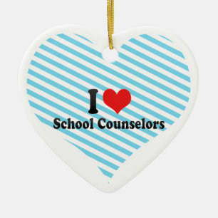 I Love School Counsellors Ceramic Tree Decoration