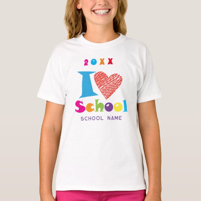 I Love School. GRADUATION Cartoon heart cute T-Shirt (Front)