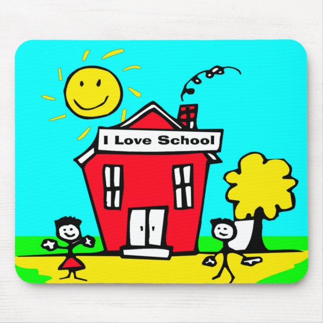 I Love School Mouse Pad (Front)