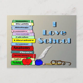 I Love School Postcard
