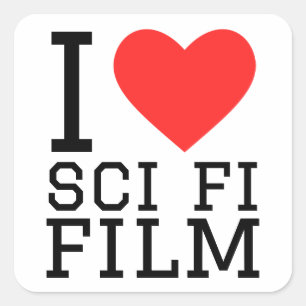 I love sci fi film square sticker
