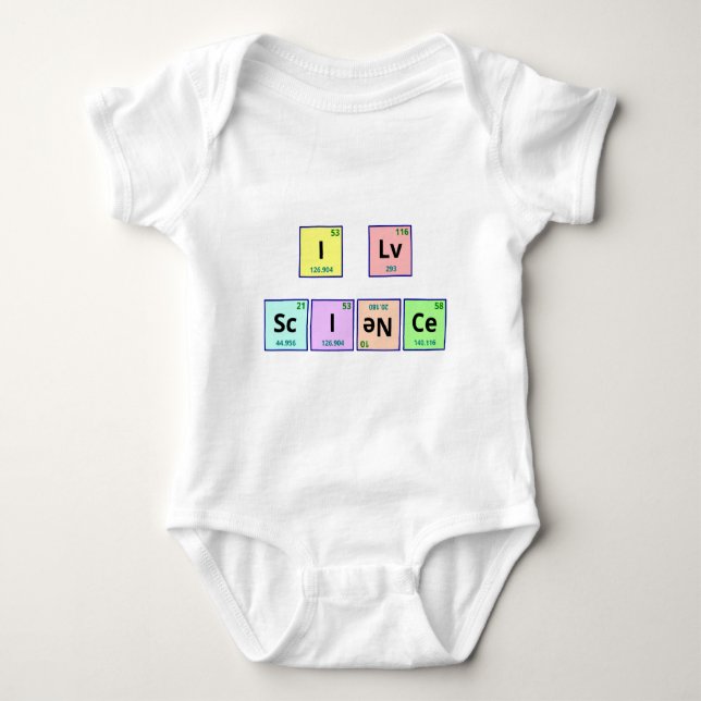 I Love Science Baby Bodysuit (Front)