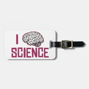I Love Science (brain) Luggage Tag