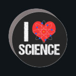 I Love Science Car Magnet<br><div class="desc">A cool science teacher car magnet that features an awesome I Love Science pattern with a red heart wrapped with an atom model.</div>