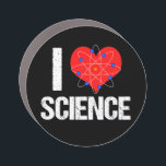 I Love Science Car Magnet<br><div class="desc">A cool science teacher car magnet that features an awesome I Love Science pattern with a red heart wrapped with an atom model.</div>