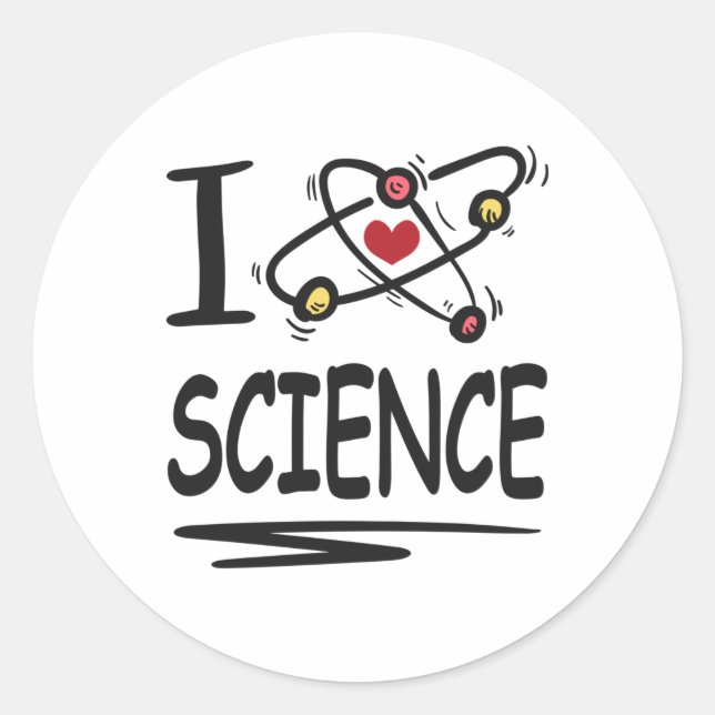 I love Science Classic Round Sticker (Front)