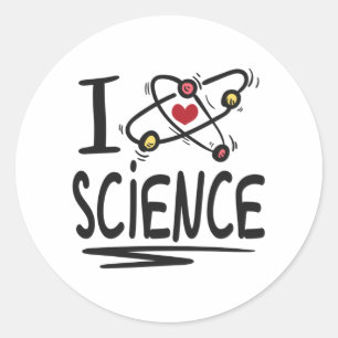 I love Science Classic Round Sticker