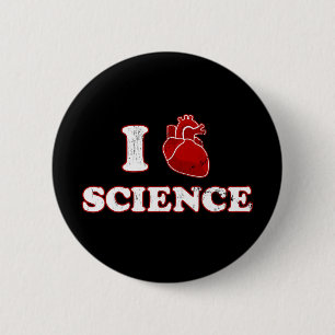 i love science / i heart science / anatomy 6 cm round badge