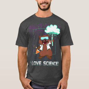 I Love Science Nerd Geek Chemistry Scientist Grizz T-Shirt