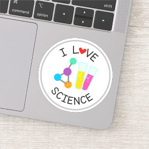 I Love Science School Die Cut Sticker Decal