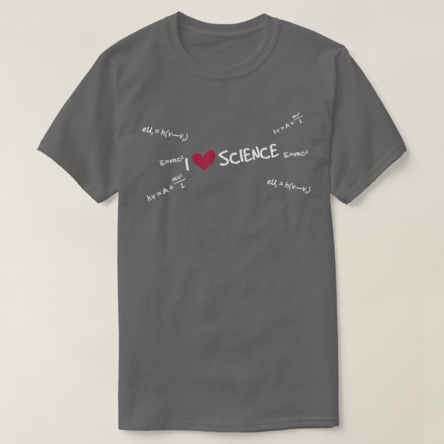 I love Science Unique Minimalist Relativity Scienc T-Shirt (Design Front)