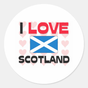 I Love Scotland Classic Round Sticker