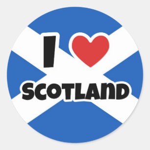 I love Scotland Classic Round Sticker