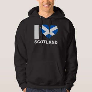 I Love Scotland  Heart Flag Scotland 1 Hoodie