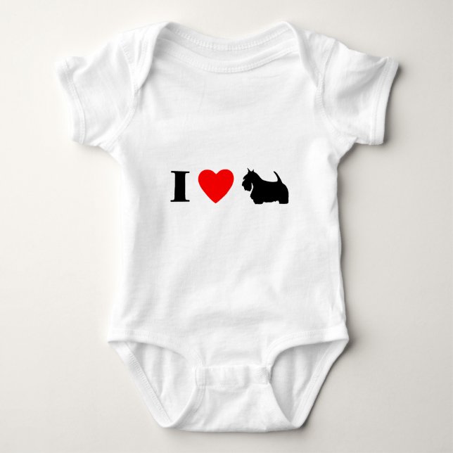I Love Scottish Terriers Baby Creeper (Front)